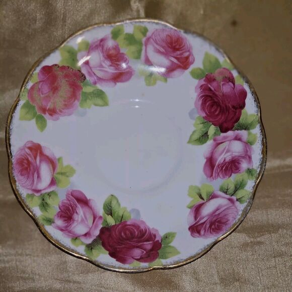 ROYAL ALBERT Bone China England Tea Cup And Saucer Old English Rose Pink Whte - Picture 2 of 6